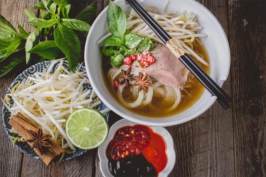 pho-is-served-with-a-wonderful-array-of-accompaniments