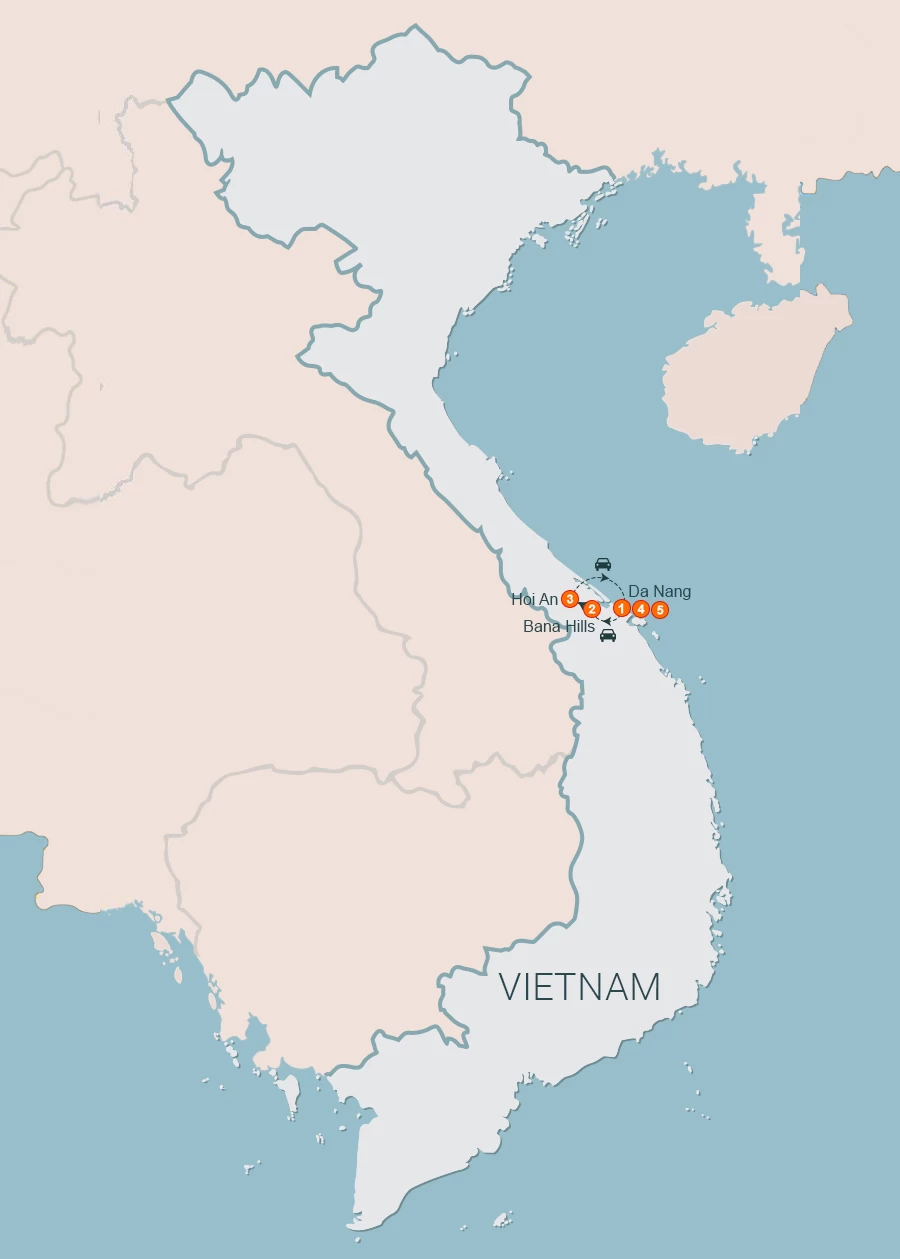 map Amazing Central Vietnam 5 Days