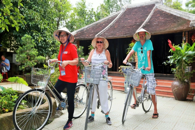 Biking to Thuy Bieu Village - Departure