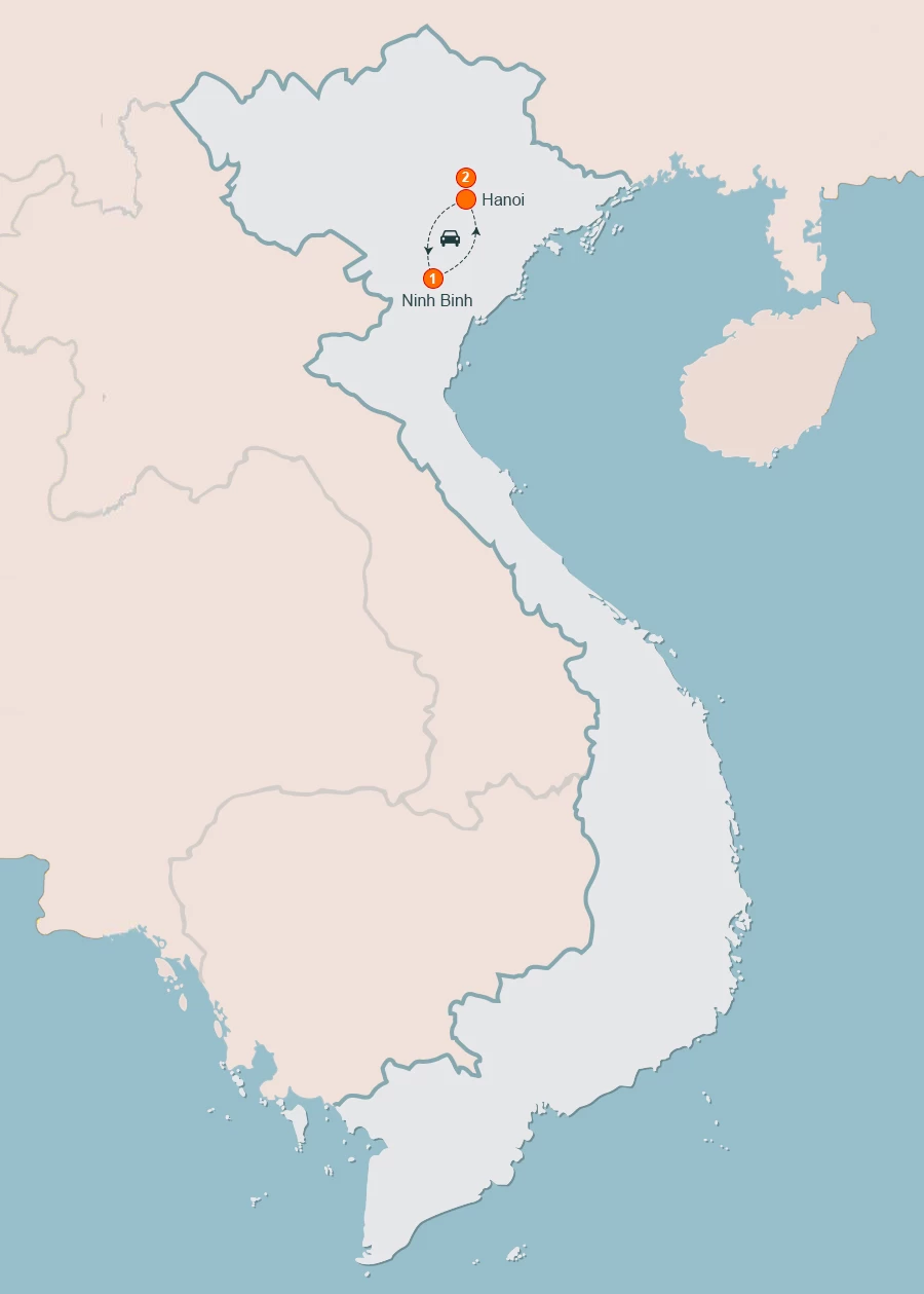 map Best Ninh Binh Tours 2 Days