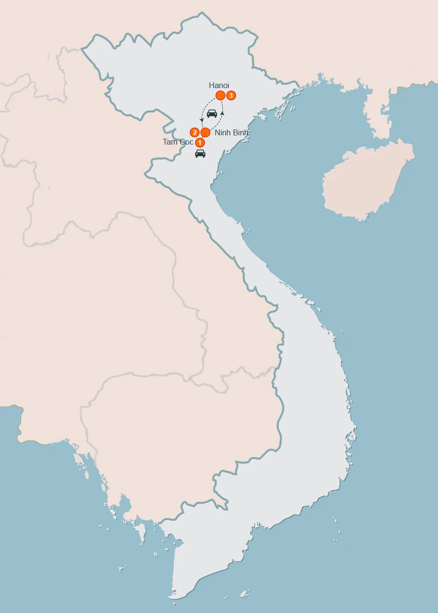 map Discover Ninh Binh Cycles Tour 3 Days