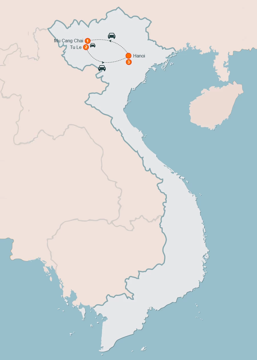 map Explorer Mu Cang Chai 3 Days