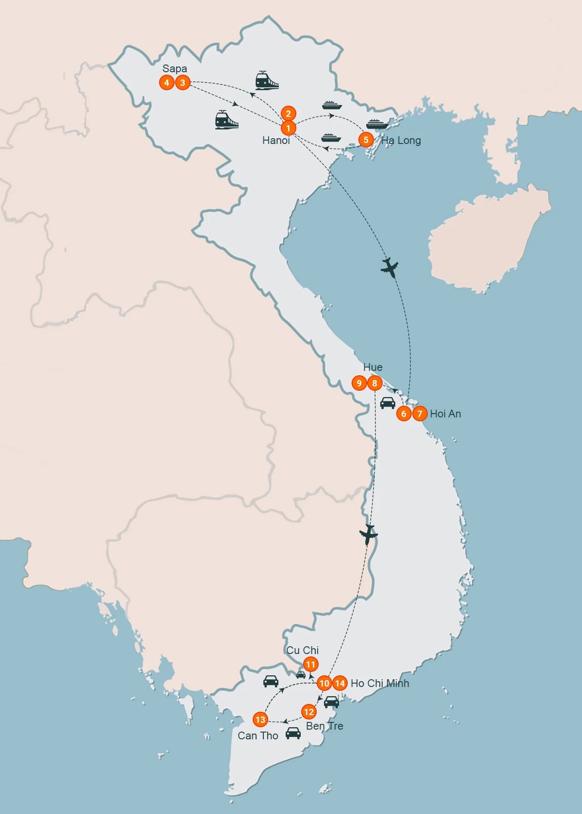 map Vietnam Insight 14 Days