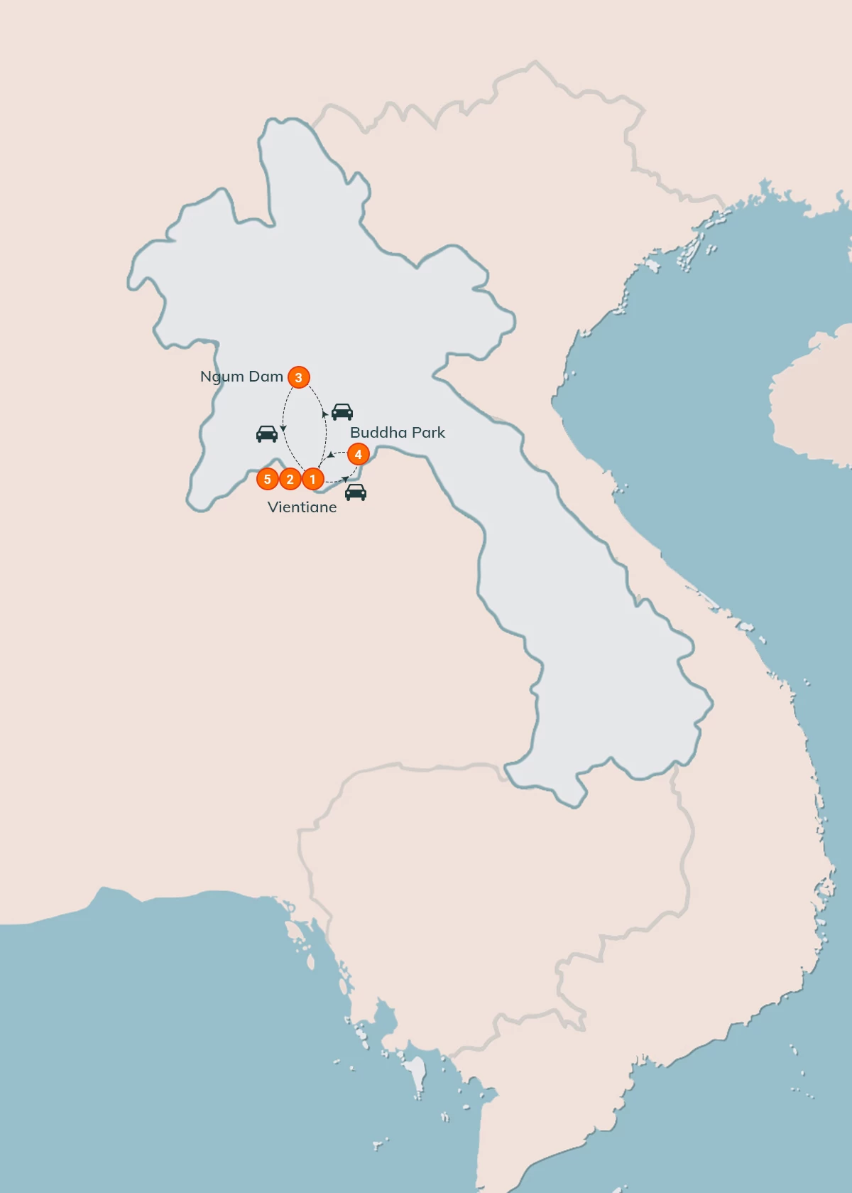 map Simply Vientiane tour