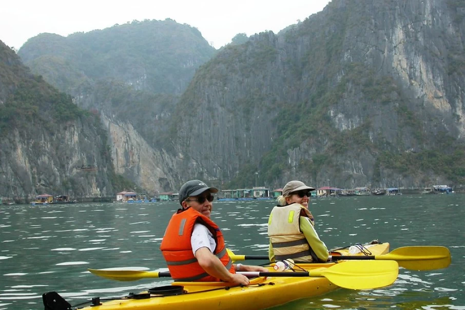 Kayak With Life Jackets 